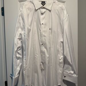 Joseph Abboud White Classic Fit French Cuff Dress Shirt